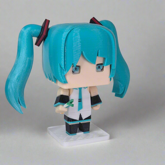 Chibi Hatsune Miku Figurine, 3D Printed, FANMADE